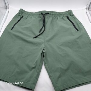 Nomad by Craft + Flow Mens Moss Green Ripstop Shorts Zipper‎ Pockets Large